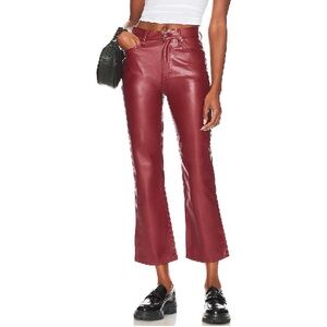 Pistola Lennon Coated High Rise Crop Boot in Carmine Red Size 28